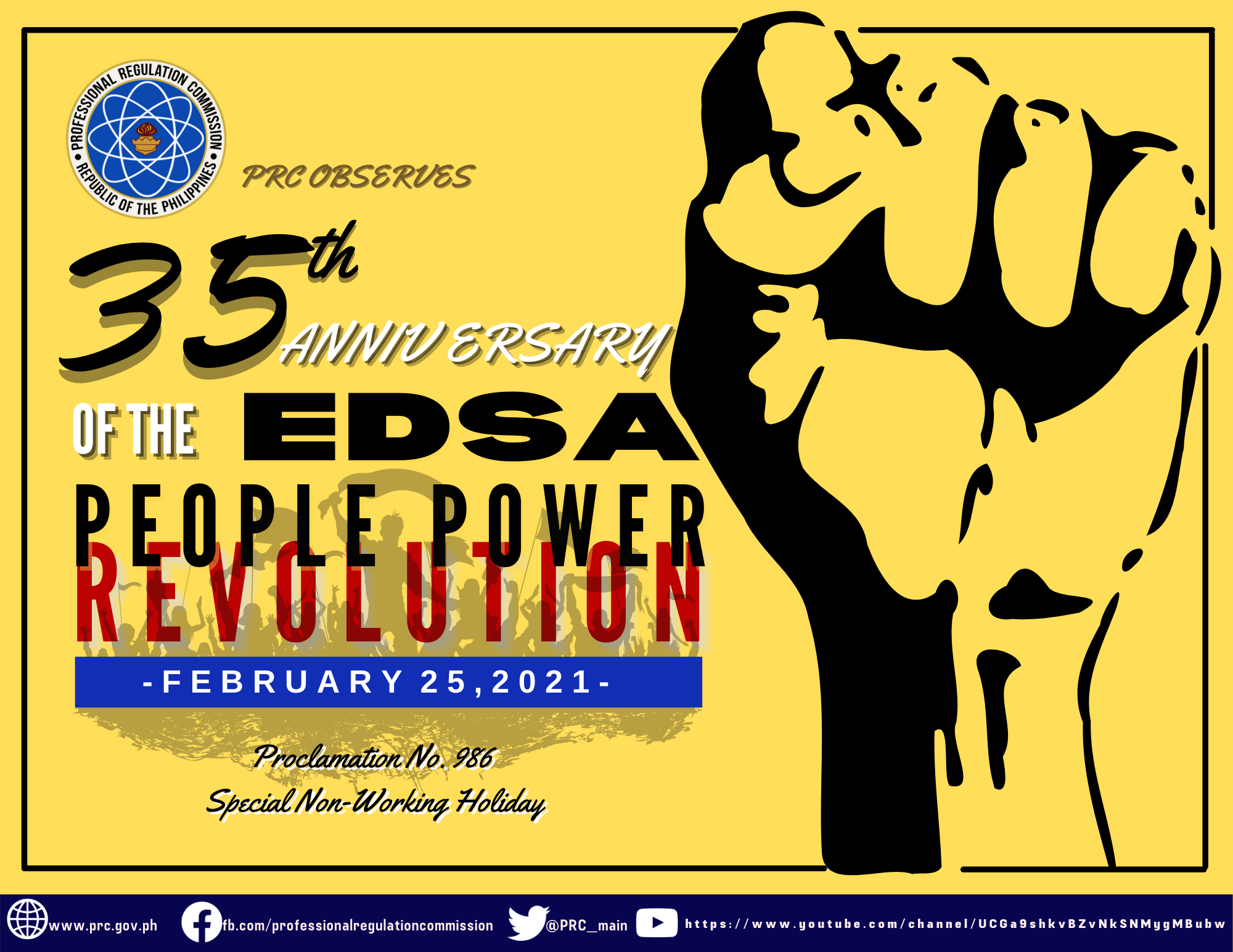 PRC Observes 35th Anniversary of The EDSA People Power Revolution